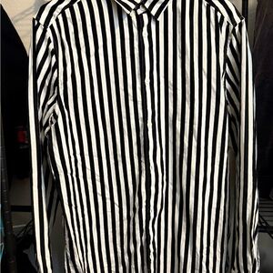 Classic Black and White Striped Men's Shirt